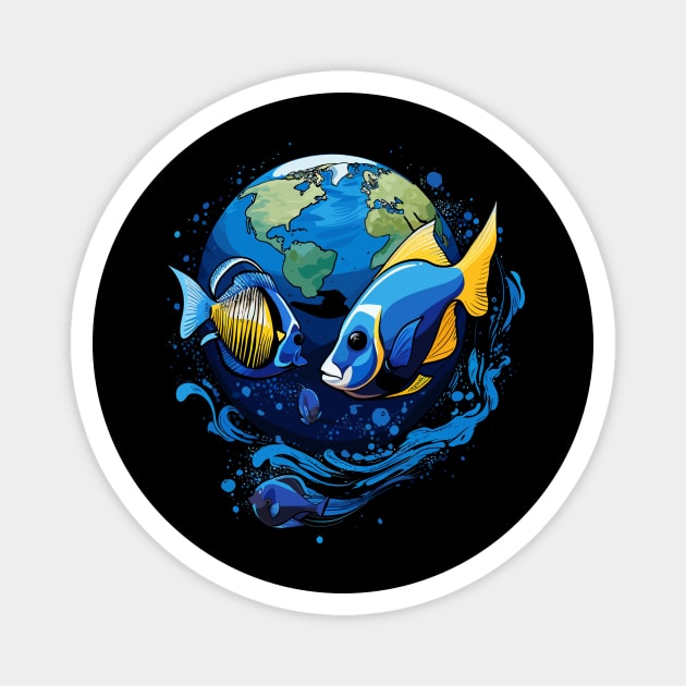 Blue Tang Earth Day Magnet by JH Mart